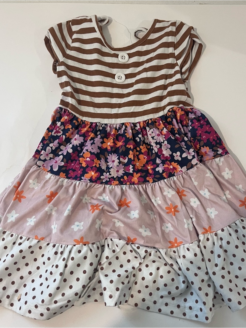 Marie Nicole Clothing Toddler Girls Twirl Dress Floral Print Small Short Sleeve